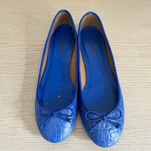 Talbots blue leather ballet flat sz8
